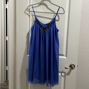 Express Blue Beaded Dress